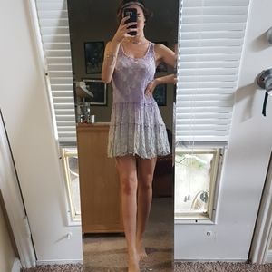 Free people lavender floral ombre lace dress